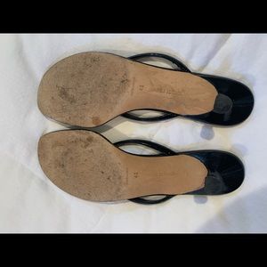 Manolo Blahnik Black Kitten Heel Sandals